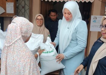 Ketua TP PKK Kabupaten Solok Salurkan Bantuan Beras CPP dan Bibit Ikan di Nagari Koto Sani